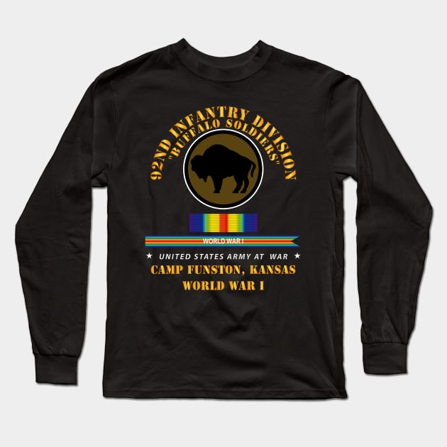 92nd Infantry Division - Buffalo Soldiers - Camp Funston Ks - WWI Long Sleeve T-Shirt by twix123844